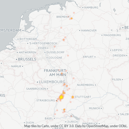 Business Heat Map for 7221