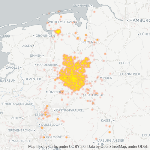 Business Heat Map for 4954