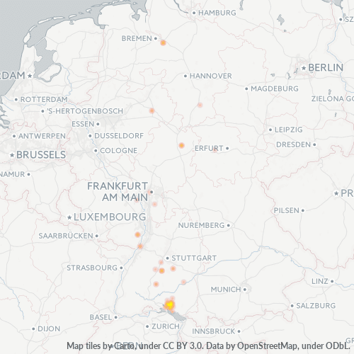 Business Heat Map for 7554