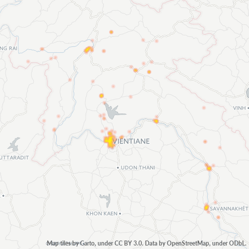 Mappa di calore delle attività per 205