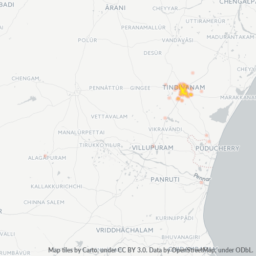 Bedrijfsconcentratie in Postcode 604001 - Tindivanam, Tamil Nadu