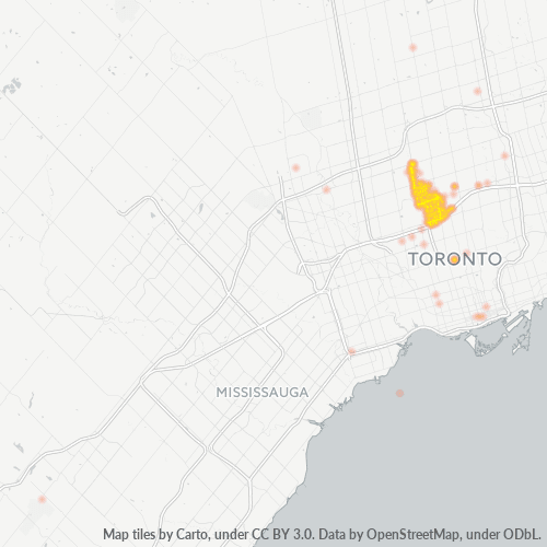 Bedrijfsconcentratie in Postcode M3H - Yorkville, Ontario