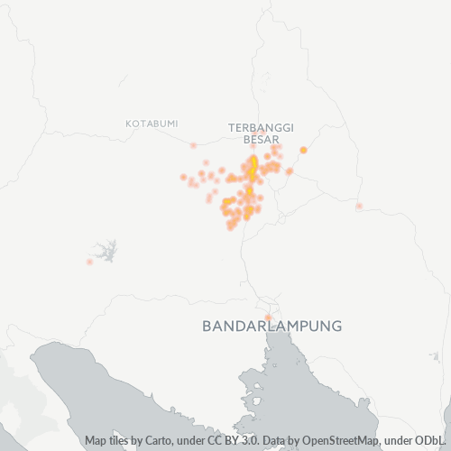 Bedrijfsconcentratie in Postcode 34161 - Metro, Lampung