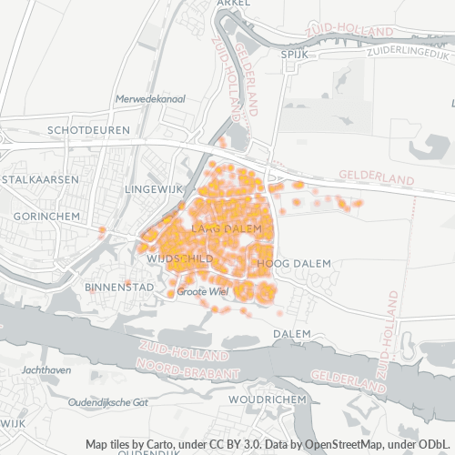 Bedrijfsconcentratie in Postcode 4207 - Gorinchem, Zuid-Holland