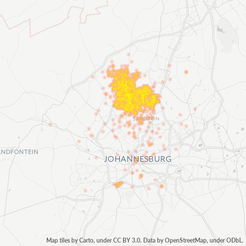 Bedrijfsconcentratie in Postcode 2191 - Gauteng