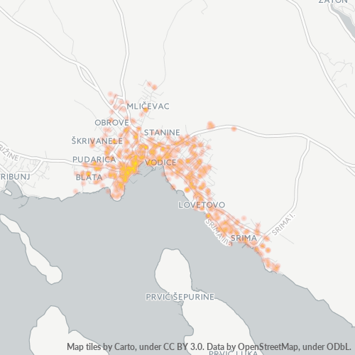 Dami ng Negosyo sa Postal Code 22211 - Vodice, Šibensko-Kninska Županija