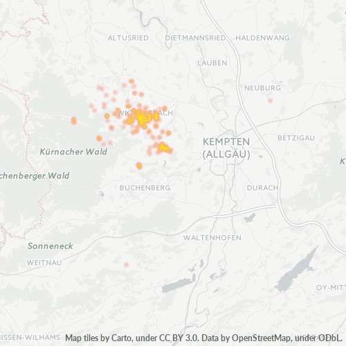 Konsentrasi Bisnis di Kode Pos 87487 - Wiggensbach, Bayern