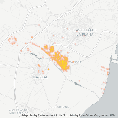 Bedrijfsconcentratie in Postcode 12550 - Almazora, Valencia (autonome gemeenschap)