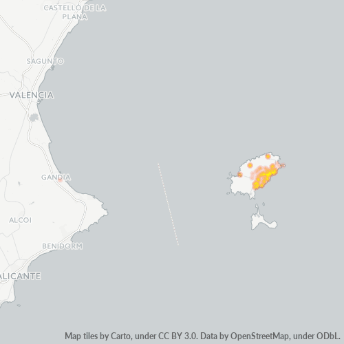 Bedrijfsconcentratie in Postcode 07840 - Spanje