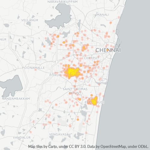 Bedrijfsconcentratie in Postcode 600078 - Madras, Tamil Nadu