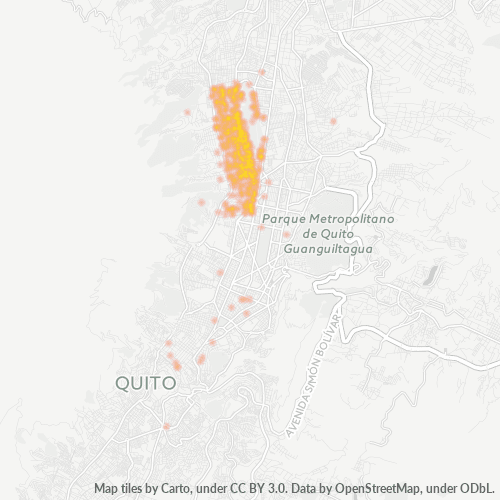 Bedrijfsconcentratie in Postcode 170104 - Quito, Pichincha (provincie)