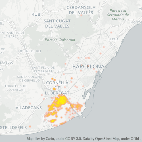 Concentration d'activités en/à/au/aux Code Postal 08820 - El Prat de Llobregat, Catalogne