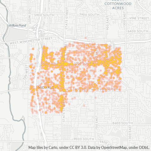 Bedriftskonsentrasjon i Postnummer 84047 - Midvale, Utah