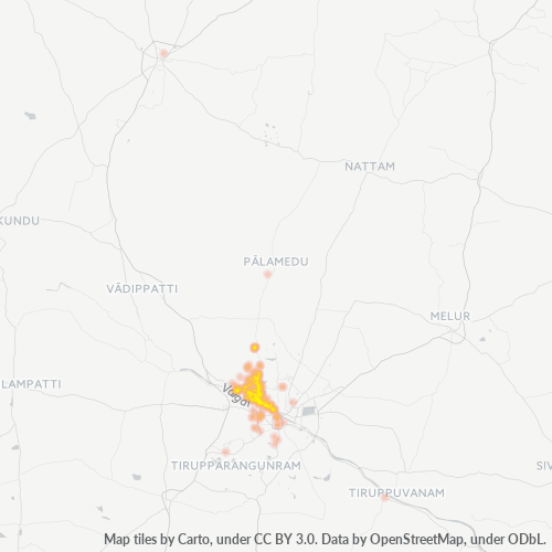 Dami ng Negosyo sa Postal Code 625018 - Madurai, State of Tamil Nādu