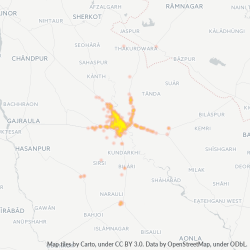 Concentrazione delle imprese in Codice Postale 244001 - Moradabad, Uttar Pradesh