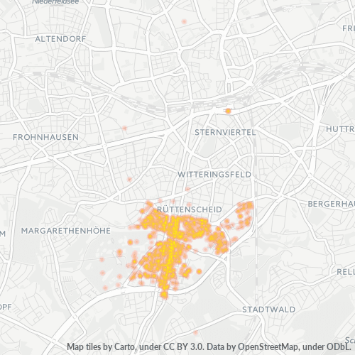 Business Concentration in Postal Code 45131 - Essen, North Rhine-Westphalia