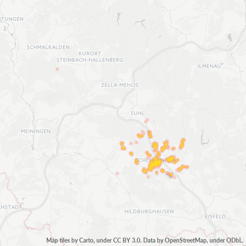 Bedrijfsconcentratie in Postcode 98553 - Schleusingen, Thüringen (deelstaat)