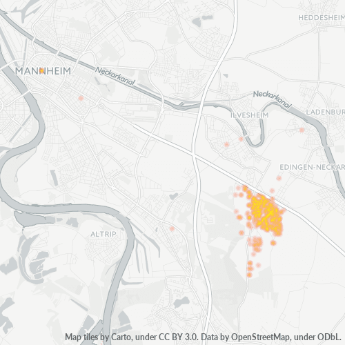 Business Concentration in Postal Code 68229 - Mannheim, Baden-Württemberg