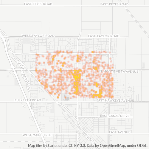 Bedrijfsconcentratie in Postcode 95382 - Turlock, Californië