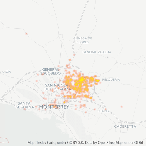 Dami ng Negosyo sa Postal Code 66600 - Apodaca, Nuevo León