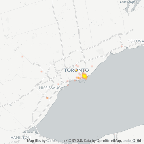 Bedrijfsconcentratie in Postcode M4M - Toronto, Ontario