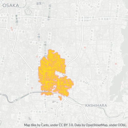 Bedrijfsconcentratie in Postcode 547 - Osaka (prefectuur)