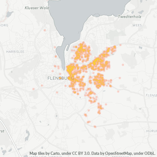 Konsentrasi Bisnis di Kode Pos 24943 - Flensburg, Schleswig-Holstein