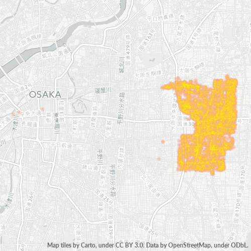 Bedrijfsconcentratie in Postcode 578 - Osaka (prefectuur)