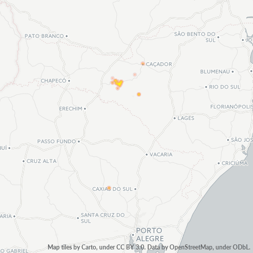 Concentració d'empreses a Codi Postal 89600-000 - Joaçaba, Estat de Santa Catarina