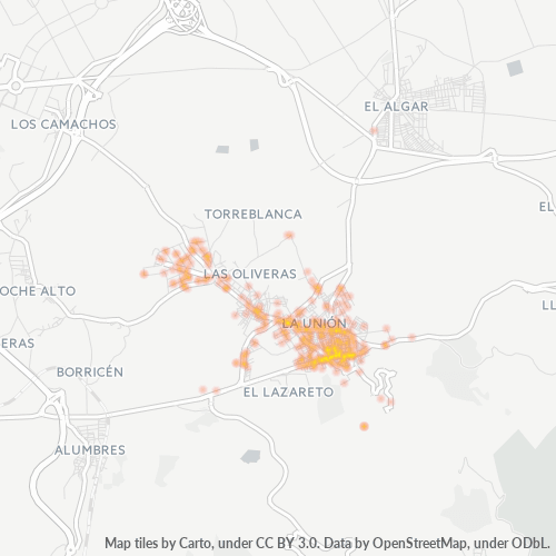 Dami ng Negosyo sa Postal Code 30360 - La Unión, Rehiyon ng Murcia
