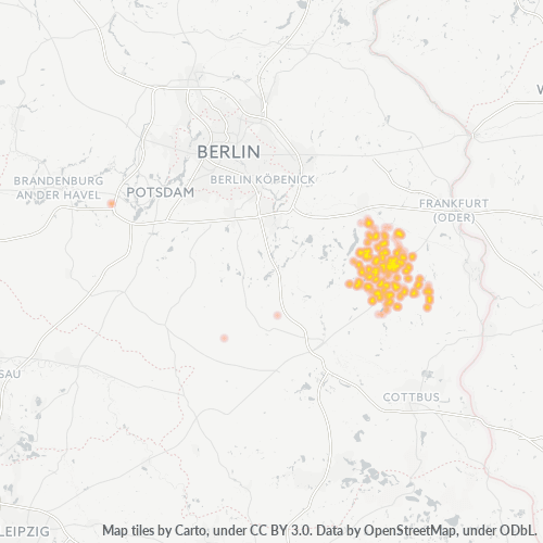 Bedrijfsconcentratie in Postcode 15848 - Beeskow, Brandenburg (deelstaat)