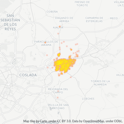 Besighheidskonsentrasie in Poskode 28850 - Spanje