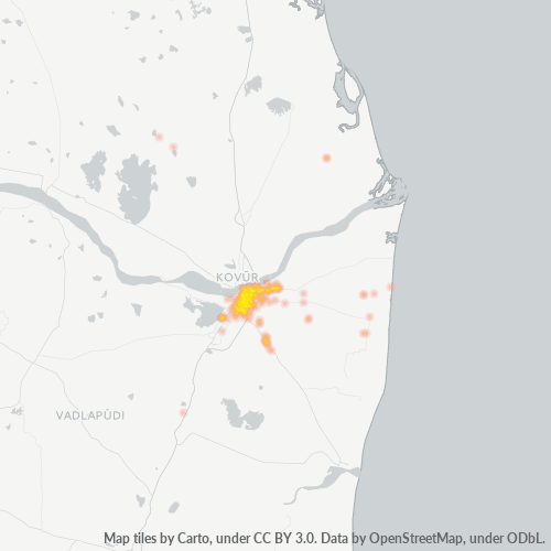 Ettevõttete kontsentratsioon asukohas Postiindeksi 524002 - Nellore, Andhra Pradesh