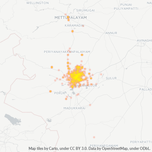 Dami ng Negosyo sa Postal Code 641006 - Coimbatore, State of Tamil Nādu