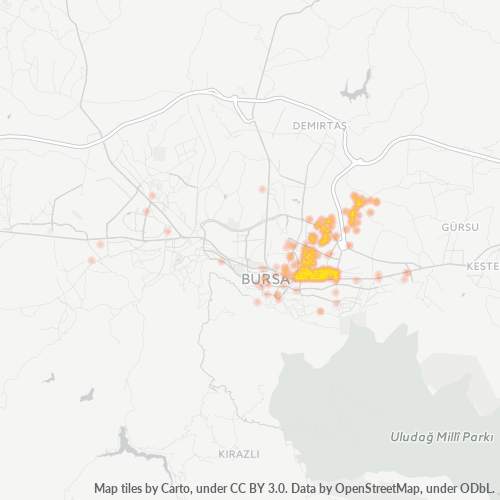 Dami ng Negosyo sa Postal Code 16260 - Bursa, Lalawigan ng Bursa