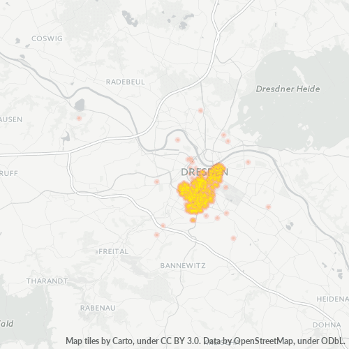Concentrarea activității în Cod Postal 01069 - Dresda, Saxonia