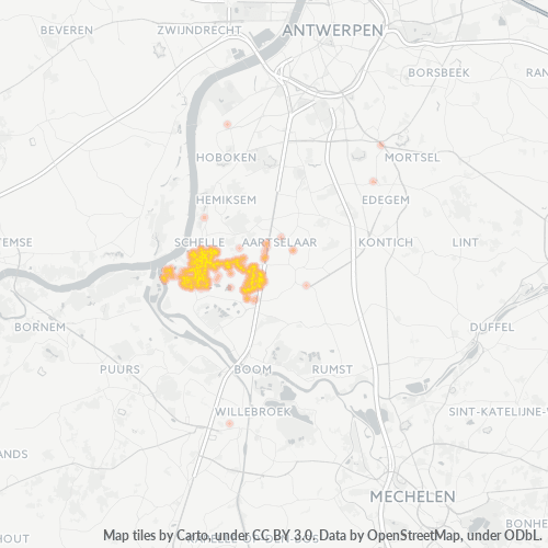 Bedrijfsconcentratie in Postcode 2627 - België