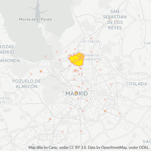 Verksamhetskoncentration i Postnummer 28029 - Madrid, Madrid (autonom region)