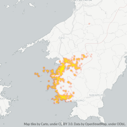 Bedrijfsconcentratie in Postcode 798 - Ehime