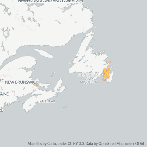 Bedriftskonsentrasjon i Postnummer A0B - Newfoundland og Labrador
