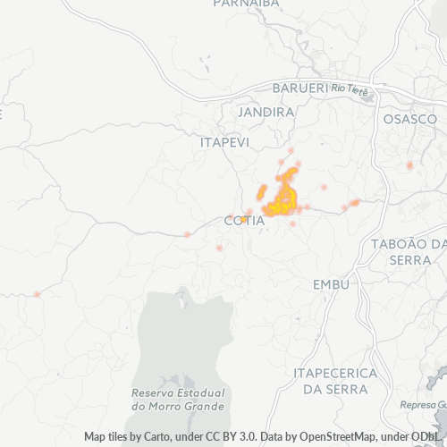 Concentració d'empreses a Codi Postal 06705-000 - Cotia, Estat de São Paulo