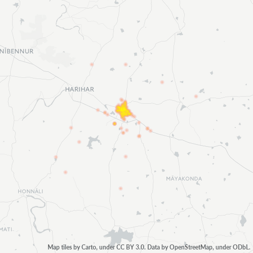 Verksamhetskoncentration i Postnummer 577002 - Davanagare, Karnataka
