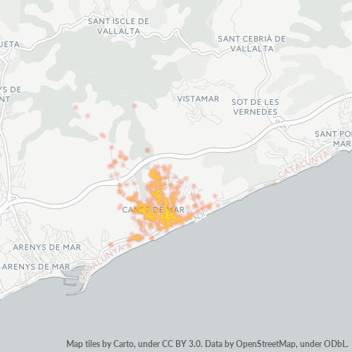 Bedrijfsconcentratie in Postcode 08360 - Canet de Mar, Catalonië
