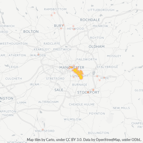 Virksomhedskoncentration i Postnummer M12 - Manchester City Centre, England