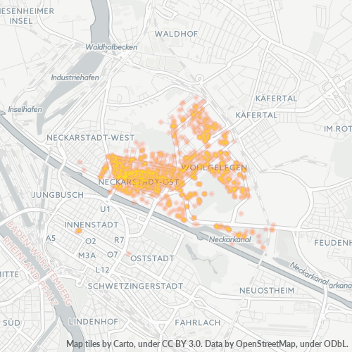 Business Concentration in Postal Code 68167 - Mannheim, Baden-Württemberg