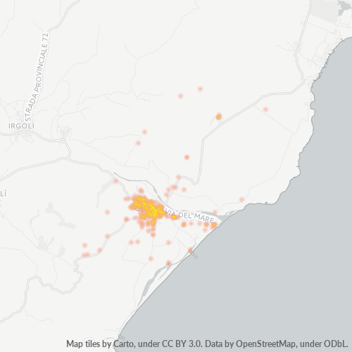 Bedrijfsconcentratie in Postcode 08028 - Italië