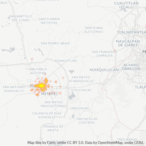 Dami ng Negosyo sa Postal Code 50090 - Toluca, Estado ng Mehiko