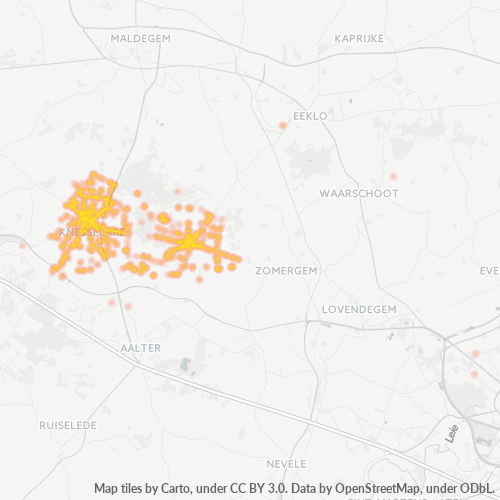 Bedrijfsconcentratie in Postcode 9910 - België
