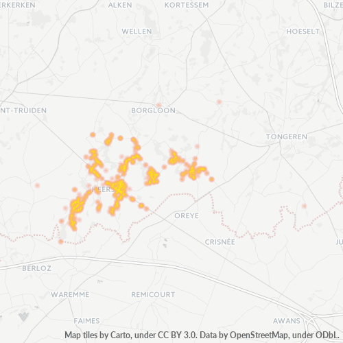 Bedrijfsconcentratie in Postcode 3870 - Heks, Vlaanderen