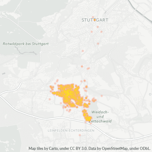 Konsentrasi Perniagaan di Poskod 70567 - Stuttgart, Baden-Württemberg